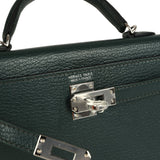 Pre-owned Hermes Kelly Sellier 20 Vert Titien Verso Chevre Mysore Palladium Hardware