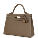 Pre-owned Hermes Kelly Sellier 32 Etoupe Epsom Gold Hardware - Thumbnail View 5