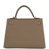 Pre-owned Hermes Kelly Sellier 32 Etoupe Epsom Gold Hardware - Thumbnail View 4