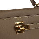 Pre-owned Hermes Kelly Sellier 32 Etoupe Epsom Gold Hardware - Thumbnail View 7