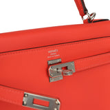 Hermes Kelly Retourne 25 Orange Field Swift Palladium Hardware - Thumbnail View 7