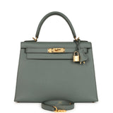 Pre-owned Hermes Kelly Sellier 28 Vert Amande Epsom Gold Hardware - Thumbnail View 1