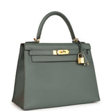 Pre-owned Hermes Kelly Sellier 28 Vert Amande Epsom Gold Hardware - Thumbnail View 2
