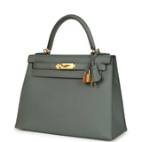 Pre-owned Hermes Kelly Sellier 28 Vert Amande Epsom Gold Hardware - Thumbnail View 5
