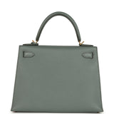 Pre-owned Hermes Kelly Sellier 28 Vert Amande Epsom Gold Hardware - Thumbnail View 4