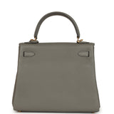 Pre-owned Hermes Kelly Retourne 25 Gris Meyer Togo Gold Hardware