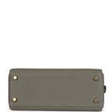 Pre-owned Hermes Kelly Retourne 25 Gris Meyer Togo Gold Hardware