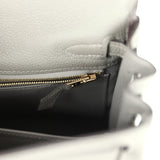 Pre-owned Hermes Kelly Retourne 25 Gris Meyer Togo Gold Hardware