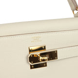 Pre-owned Hermes Kelly Retourne 32 Craie Togo Gold Hardware