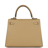 Hermes Kelly Sellier 25 Poussiere Epsom Electrum Hardware