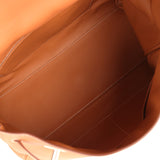 Pre-owned Hermes Kelly Voyage 50 Gold Evercolor Palladium Hardware