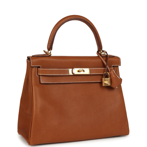 Hermes Kelly Retourne 28 Fauve Barenia Faubourg Gold Hardware