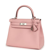 Hermes Kelly Retourne 28 Rose Sakura Clemence Palladium Hardware