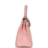 Hermes Kelly Retourne 28 Rose Sakura Clemence Palladium Hardware