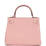 Hermes Kelly Retourne 28 Rose Sakura Clemence Palladium Hardware