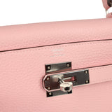 Hermes Kelly Retourne 28 Rose Sakura Clemence Palladium Hardware