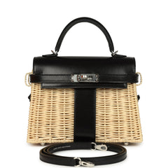 Hermes Mini Picnic Kelly 20 Black Box Palladium Hardware