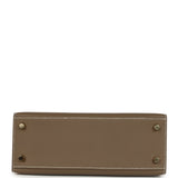 Pre-owned Hermes Kelly Sellier 25 Etoupe Epsom Gold Hardware
