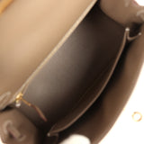 Pre-owned Hermes Kelly Sellier 25 Etoupe Epsom Gold Hardware
