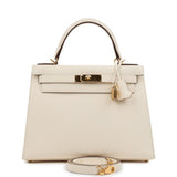 Pre-owned Hermes Kelly Sellier 28 Nata Epsom Gold Hardware - Thumbnail View 1