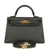 Hermes Kelly Sellier 20 Graphite Madame Gold Hardware