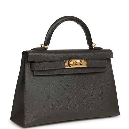 Hermes Kelly Sellier 20 Graphite Madame Gold Hardware