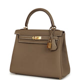 Hermes Kelly Retourne 25 Etoupe Togo Gold Hardware - Thumbnail View 3