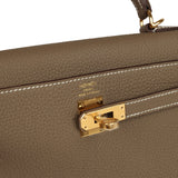 Hermes Kelly Retourne 25 Etoupe Togo Gold Hardware - Thumbnail View 7