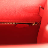 Pre-owned Hermes Kelly Sellier 28 Rouge Tomate Epsom Gold Hardware