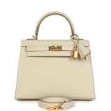 Hermes Kelly Sellier 25 Craie Epsom Gold Hardware