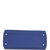 Pre-owned Hermes Au Trot Kelly Retourne 28 Bleu Electric Togo, Bleu Indigo, Lime, Vert Fonce Box Calf and Chevre Mysore Palladium Hardware - Thumbnail View 6