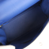 Pre-owned Hermes Au Trot Kelly Retourne 28 Bleu Electric Togo, Bleu Indigo, Lime, Vert Fonce Box Calf and Chevre Mysore Palladium Hardware - Thumbnail View 8