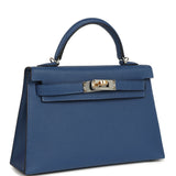 Hermes Kelly Sellier 20 Bleu Tie Epsom Electrum Hardware