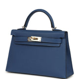 Hermes Kelly Sellier 20 Bleu Tie Epsom Electrum Hardware