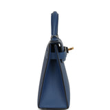 Hermes Kelly Sellier 20 Bleu Tie Epsom Electrum Hardware