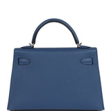 Hermes Kelly Sellier 20 Bleu Tie Epsom Electrum Hardware