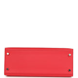 Pre-owned Hermes Kelly Sellier 28 Bougainvillea Epsom Palladium Hardware