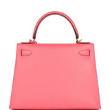 Pre-owned Hermes Kelly Sellier 28 Rose Lipstick Epsom Gold Hardware - Thumbnail View 4