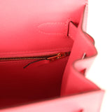 Pre-owned Hermes Kelly Sellier 28 Rose Lipstick Epsom Gold Hardware - Thumbnail View 9