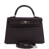 Hermes Kelly Sellier 20 Raisin Verso Chevre Mysore Palladium Hardware