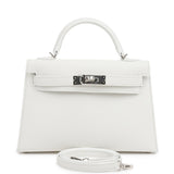 Hermes Kelly Sellier 20 New White Epsom Palladium Hardware Payment 1 for JJ only