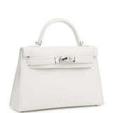 Hermes Kelly Sellier 20 New White Epsom Palladium Hardware Payment 1 for JJ only