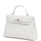 Hermes Kelly Sellier 20 New White Epsom Palladium Hardware Payment 1 for JJ only