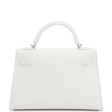 Hermes Kelly Sellier 20 New White Epsom Palladium Hardware Payment 1 for JJ only