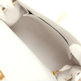 Hermes Special Order (HSS) Kelly Sellier 25 White and Trench Epsom Brushed Gold Hardware