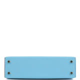 Hermes Special Order (HSS) Kelly Sellier 20 Bleu Celeste and Biscuit Epsom Permabrass Hardware