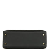 Hermes Kelly Sellier 25 Black Epsom Gold Hardware