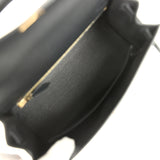 Hermes Kelly Sellier 25 Black Epsom Gold Hardware