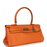 Vintage Hermes Shoulder Kelly 42 JPG Orange Clemence Palladium Hardware