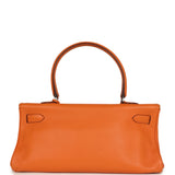Vintage Hermes Shoulder Kelly 42 JPG Orange Clemence Palladium Hardware